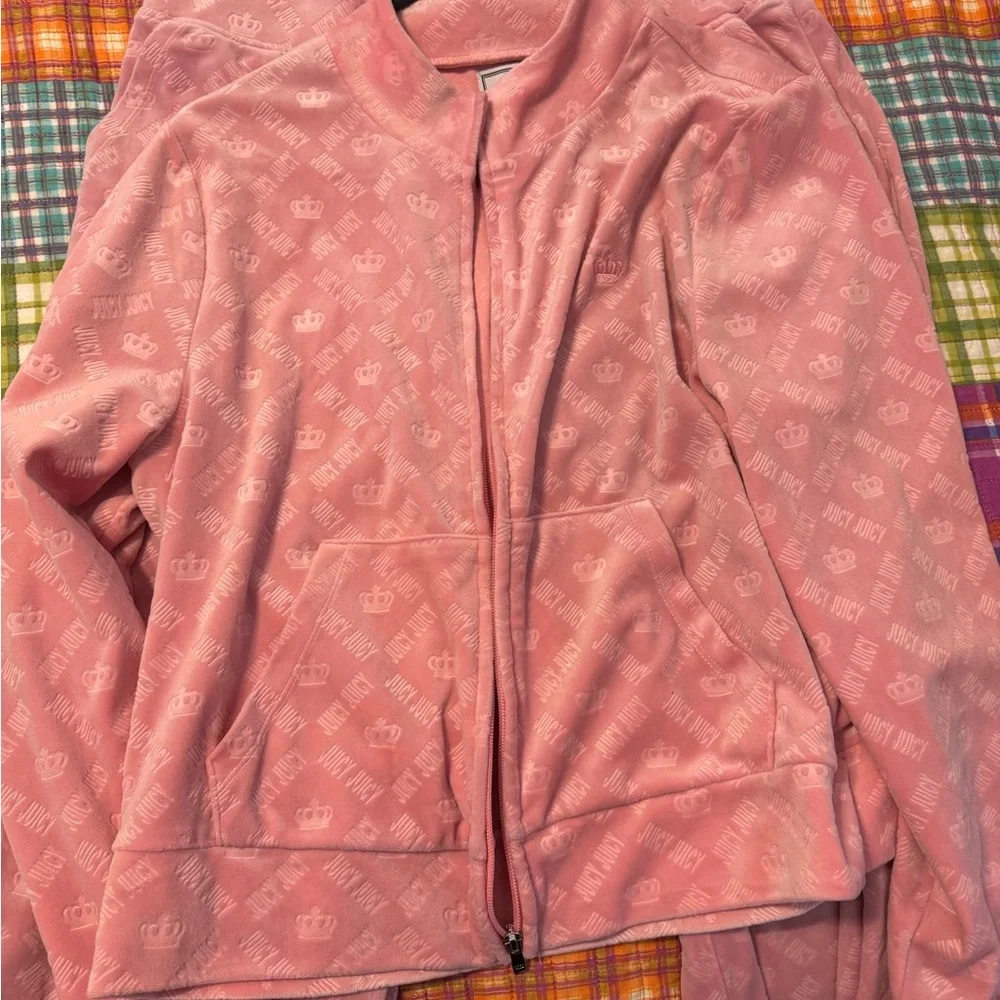 Juicy Couture Pink Monogram Velour Lounge Set - XL - Picture 3 of 9